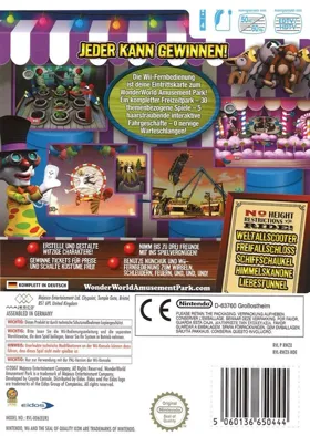 Wonder World Amusement Park box cover back